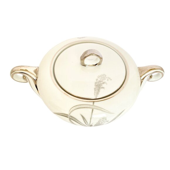 Wentworth China Japan Silver Wheat Sugar Bowl With Lid 4514 Eternal Shape - Picture 2 of 12